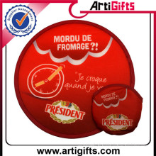 Promotion pas cher personnalisé rond mini ventilateur pliable en nylon frisbee